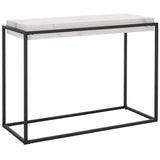 SAFAVIEH Home Collection Edgefield White Marble/Black Console Table SAFAVIEH