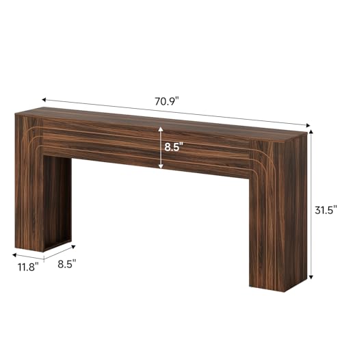 knoworld 70.9-Inch Long Entryway Console Table, Farmhouse Sofa Table for Entrance and Hallway, Wood Narrow Table with Handcrafted Line Detailing for Living Room and Behind Couch knoworld