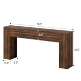 knoworld 70.9-Inch Long Entryway Console Table, Farmhouse Sofa Table for Entrance and Hallway, Wood Narrow Table with Handcrafted Line Detailing for Living Room and Behind Couch knoworld