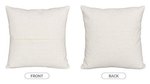 QOMOLANGMA Blank Sublimation Pillow Cover 15.75" x 15.75" Linen Heat Transfer Printing Sublimation Blank Pocket Pillow Case Linen Pillowcase (10PCS) QOMOLANGMA