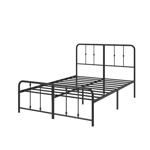 Zinus Leonardo Metal Platform Bed Frame, Victorian Spindle Style Headboard and Footboard, Heavy Duty Bed Base, Ample Underbed Space, Full Zinus