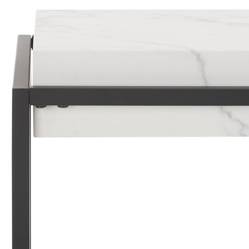 SAFAVIEH Home Collection Edgefield White Marble/Black Console Table SAFAVIEH