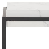 SAFAVIEH Home Collection Edgefield White Marble/Black Console Table SAFAVIEH