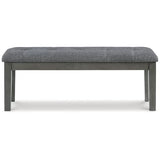 Signature Design by Ashley Hallanden Rustic Tufted Upholstered Dining Room Bench, Gray Signature Design by Ashley