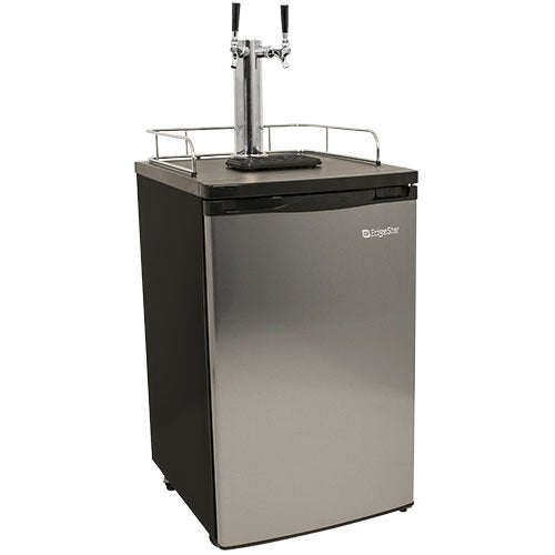 EdgeStar KC2000SSTWIN Full Size Stainless Steel Dual Tap Kegerator & Draft Beer Dispenser - Stainless Steel EdgeStar