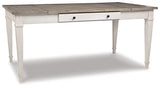 Signature Design by Ashley Skempton Farmhouse Rectangular Dining Room Table with Storage, White & Light Brown Signature Design by Ashley