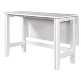 GDFStudio Marford 47" Extendable Dining Table, Modern Rectangular Kitchen Dinner Table for 4 with Drop Leaf, Wooden Dining Furniture for Kitchen Office Conference Room, Console Dining Table, White GDFStudio
