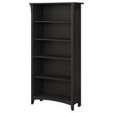 Bush Furniture Salinas Tall 5-Shelf Bookcase in Vintage Black - Modern Farmhouse Style for Home and Office Bush Business Furniture