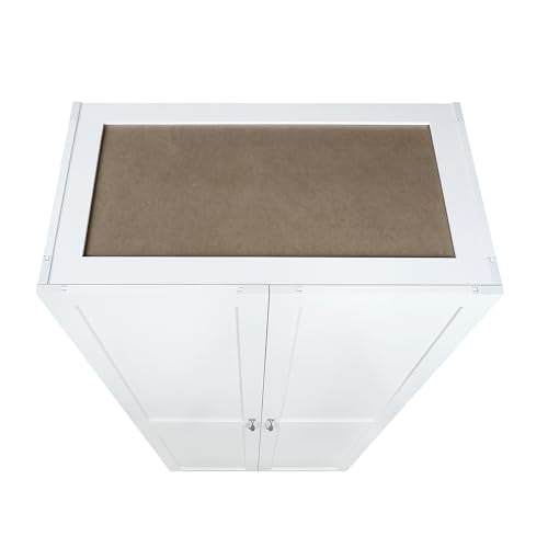 Manhtattan Comfort Hopkins Modern Freestanding Storage Closet with 7 Spacious Shelves and Soft Close Doors, Multipurpose Wardrobe Cabinet for Bedroom, 72" High, Large, White Manhattan Comfort