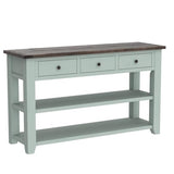 LKTART Solid Wood Console Table Sofa Table with Storage Drawers and Bottom Shelf Entryway Table for Storage Entry Hallway Foyer Sofa Couch Table(48.8" Green) LKTART