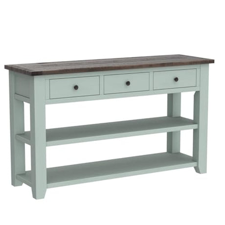 LKTART Solid Wood Console Table Sofa Table with Storage Drawers and Bottom Shelf Entryway Table for Storage Entry Hallway Foyer Sofa Couch Table(48.8" Green) LKTART