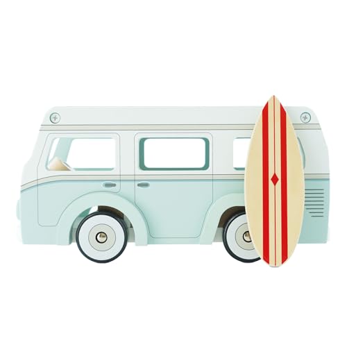 Le Toy Van - Wooden Holiday Campervan with Detachable Surfboard | Suitable for 3 Year Old + Le Toy Van