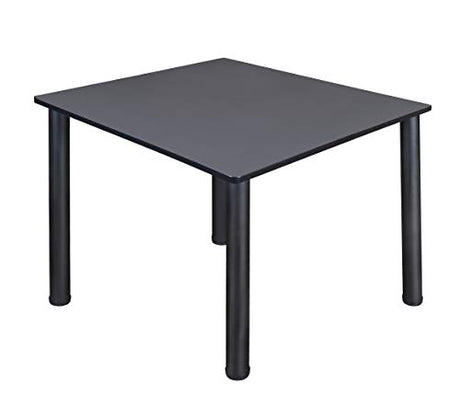 Regency Kee 48" Square Breakroom Table-, Grey Top, Black Legs (TB4848GYBPBK) Regency