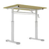 FRITHJILL Manual Height Adjustable Desk with Crank Handle, 23.62" to 35.43" Standing Desk with Round Corners, Wooden Desktop for Home Office Study Workspace Computer Table FRITHJILL