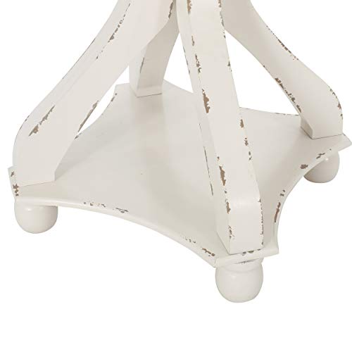 Christopher Knight Home Estelle French Country Accent Table with Round Top, Natural + Distressed White Christopher Knight Home