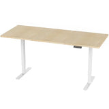 VIVO Electric 71 x 30 in Standing Desk, Memory Height Adjustment, 1B Series, Holds 220 lbs, Light Wood Top White Frame, DESK-KIT-1W7C VIVO