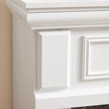 43" Electric Fireplace with Mantel, TV Stand w/Freestanding Electric Fireplace Heater, Fireplace Mantel Wooden Surround for Living Room (White) ZEIINPA