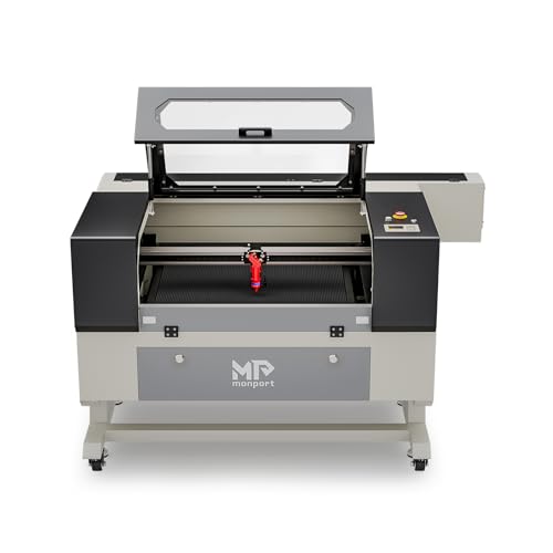 Monport 90W CO2 Laser Engraver, 20"x28" Lazer Engraving Cutting Machine with Autofocus Air Assist 4 Way Pass Bracket Commercial Laser Cutter for Wood Glass Acrylic More Monport