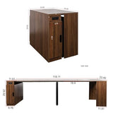 Transform Table Extendable Dining Room Table 23.62"-118.11" w/Charging Station, Folding Dining Table Hidden Storage, Space-Saving Console for Small Apartments, Seats 2-12 (Walnut, with Storage&Outlet) VENLUSUIR