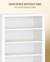 Hzuaneri Shoe Storage Cabinet, 10 Tiers Freestanding Shoe Cabinets, Wooden Shoes Rack with Cubby, 27-30 Pairs, Farmhouse Tall Shoes Cubby Organizer for Entryway, Living Room, White SR52603X Hzuaneri