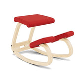 Varier Variable Balans Original Kneeling Chair Designed by Peter Opsvik (Red Revive Fabric with Natural Ash Base) Varier