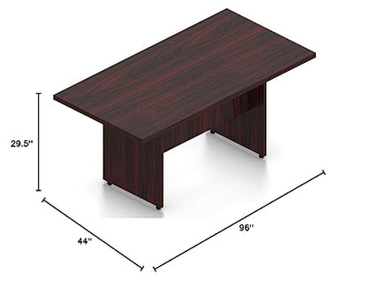 Offices To Go 8ft Contemporary Rectangular Conference Room Table in (American Mahogany () - WoodArtSupply