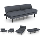 Ribilake 70" Futon Sofa Bed, 4 in 1 Multi-Function Couch Sleeper with Adjustable Backrest, Modern Convertible Futon, Recliner Small Loveseat for Living Room, Office, Grey Ribilake