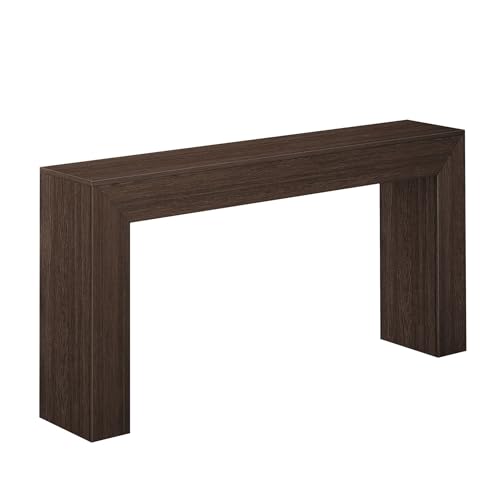 Plank+Beam Grand Console Table, 66 Inch Modern Solid Wood Sofa Table, Narrow Entryway Table for Hallway, Behind The Couch, Living Room, Foyer, Walnut Wirebrush Plank+Beam