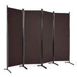 Giantex 4 Panel Room Divider - Folding Privacy Screen for Room Partition, 5.6 Ft Foldable Separator Wall, Brown Giantex