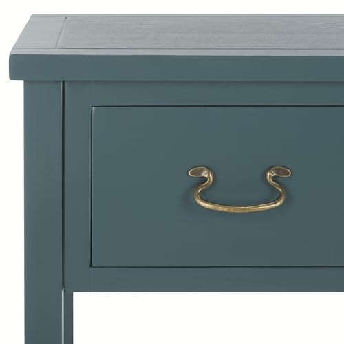 Safavieh Home Collection Cindy Farmhouse Slate Teal 3-Drawer Console Table - WoodArtSupply