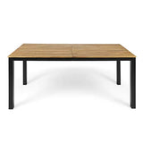 Christopher Knight Home Zak Outdoor 71" Acacia Wood Dining Table, Teak Finish, Black Christopher Knight Home