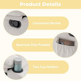 Korser Recliner Chair for Adults, Small Recliners for Small Spaces, Nursery Recliner with Adjustable Backrest, Manual Recliner with Cup Holders and Side Pockets, Chair for Living Room,Bedroom, Beige