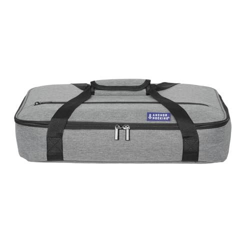 Anchor Hocking 3 Quart Glass Baking Dish with Lid, Insulated Carrier & Hot/Cold Pack Anchor Hocking