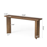 TRIBEWOOD Solid Wood Console Table, 70.9-Inch Extra Long Sofa Table Behind The Couch, Farmhouse Wooden Entryway Furniture with Sturdy Legs, for Living Room, Hallway, Foyer, Rustic Brown TRIBEWOOD