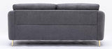 Acme Furniture Yuina Upholstered Fabric & Metal Sofa in Gray and Gold Acme