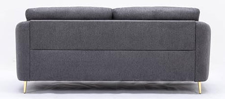 Acme Furniture Yuina Upholstered Fabric & Metal Sofa in Gray and Gold Acme