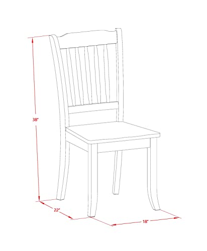 East West Furniture OXDA5-MAH-W Oxford 5 Piece Room Set Includes a Square Wooden Table and 4 Kitchen Dining Chairs, 36x36 Inch - WoodArtSupply