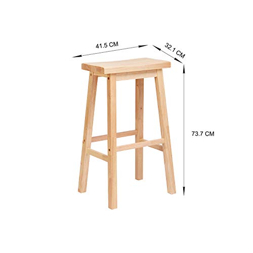 PJ Wood Classic 29-inch Natural Saddle-Seat Bar Stool - WoodArtSupply