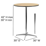 Flash Furniture Round Wood Cocktail Tables with 2 Columns, Set of 4, Natural Flash Furniture