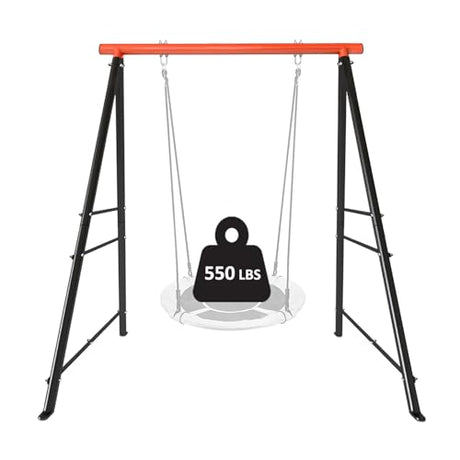 Swing Stand Frame, 550lbs Weight Capacity Swing Stand, Heavy Duty A-Frame Swing, Single Swing Frame for Yoga Hammock Saucer Baby Porch Swing(Swing NOT Included),Orange Fruyyzl
