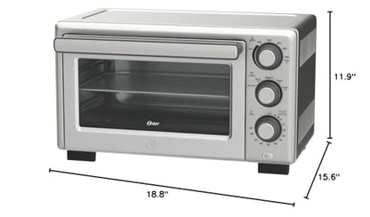 Oster Compact Countertop Oven With Air Fryer, Stainless Steel