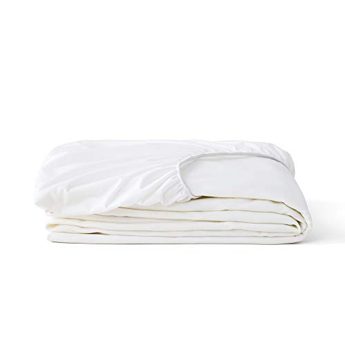 Tuft & Needle Queen Mattress Protector - Waterproof, Liquid-Proof, Sleeps Quiet, Fitted Sheet Style, Soft and Comfortable, White Tuft & Needle