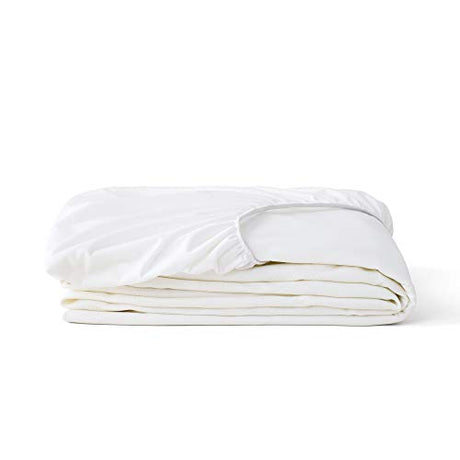 Tuft & Needle Queen Mattress Protector - Waterproof, Liquid-Proof, Sleeps Quiet, Fitted Sheet Style, Soft and Comfortable, White Tuft & Needle