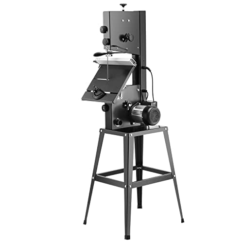 VEVOR Benchtop Band Saw, 10-Inch, Dual-Speed (560 & 1100 RPM), 370W 1/2HP Motor, Includes Metal Stand, Work Light, Fence, and Miter Gauge for Wood, Aluminum, Plastic Crafting - WoodArtSupply