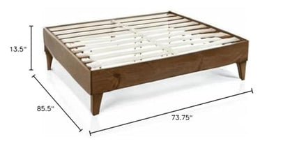 Cardinal & Crest Solid New Zealand Pine Wood Bed Frame - California King - Walnut Finish - WoodArtSupply