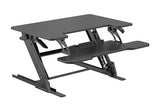 NSY Audio Standing Desk Converter 32 x 24 Inches - Height Adjustable Sit to Stand Riser with Keyboard Tray, Ergonomic Workstation for Home Office, Black NSY Audio