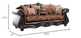 Furniture of America Eduard Traditional Faux Leather Cushioned Sofa in Brown Furniture of America