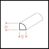 EWQR11 Quarter Round 1/2" Moulding Trim, 1/2" x 1/2", Red Oak, 94" Newmouldings