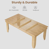 GarveeHome Farmhouse Dining Table for 6-8 People, 71 in Long Kitchen Tables with Wooden Sturdy Frame, 6 ft Large Rectangular Dinner Table for Dining Room, Kitchen, Natural, 71" Non-extendable GarveeHome
