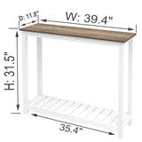 FOLUBAN Farmhouse Sofa Table, Rustic Vintage Console Table for Entryway, Living Room, Hallway, White FOLUBAN